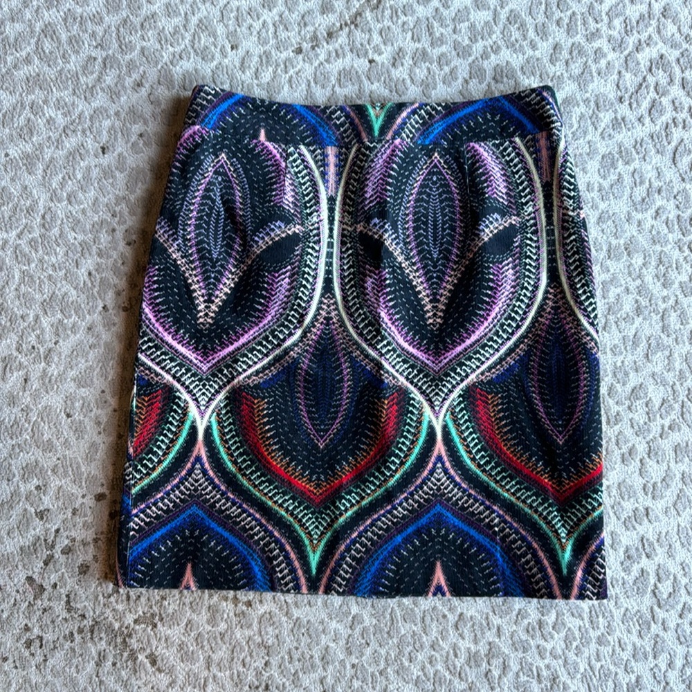 Etcetera Multicolored Corduroy Pencil Skirt, size 4